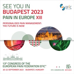 13th EFIC Congress entitled, 'Personalised Pain Management: The Future Is Now', Budapest on 20-22 September 2023